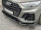 AUDI Q5 S-LINE / SQ5 MK2 FACELIFT 2020-2024 FRONT SPLITTER - GLOSS BLACK
