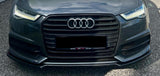 Audi A6 C7.5 2016-2018 Front Splitter - Gloss Black