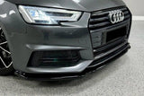 Audi A4 B9 S Line/S4 2016 - 2019 Front Splitter - Gloss Black