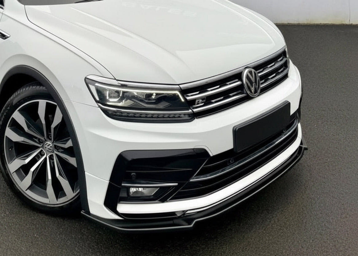 Volkswagen Tiguan MK2 R Line 2015-2020 Front Splitter - Gloss Black