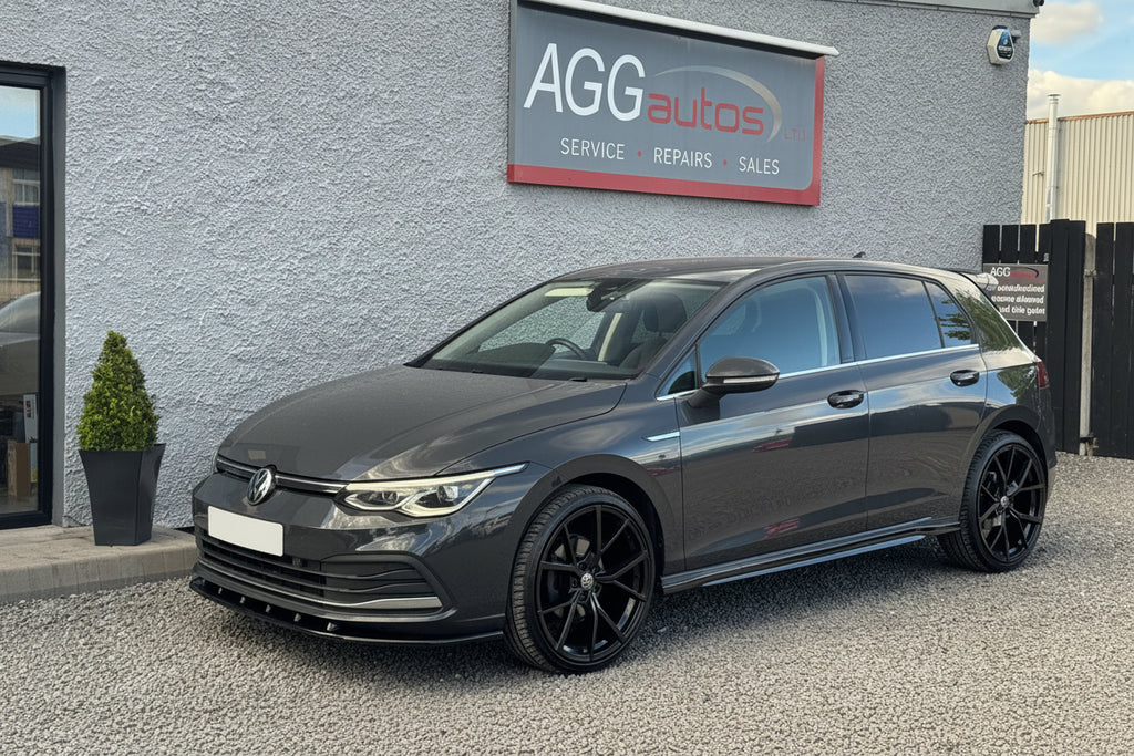 Front Agg Volkswagen Golf Mk8 2020+ Standard Bumper V2 Front Splitter - Gloss Bl ...