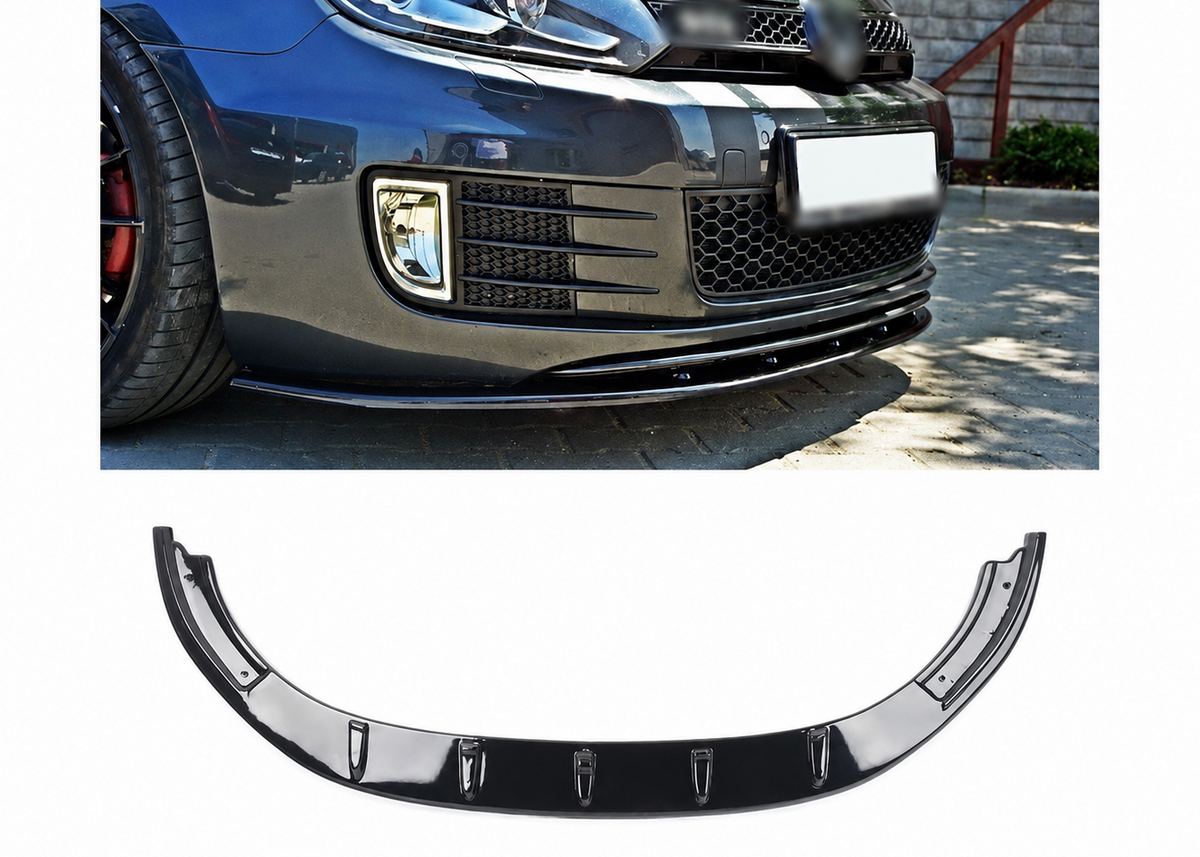 Volkswagen Golf MK6 Standard Model / GTD / GTI 2009-2012 V5 Front Splitter - Gloss Black