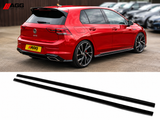 Volkswagen Golf Mk8 2020-2024 GTD GTI & R LINE Models Side Skirts Pair - Gloss Black