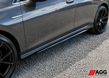 Volkswagen Golf Mk8 Style / Life Model 2020-2024 Transform to GTD / GTI Look Side Skirts Pair - Gloss Black