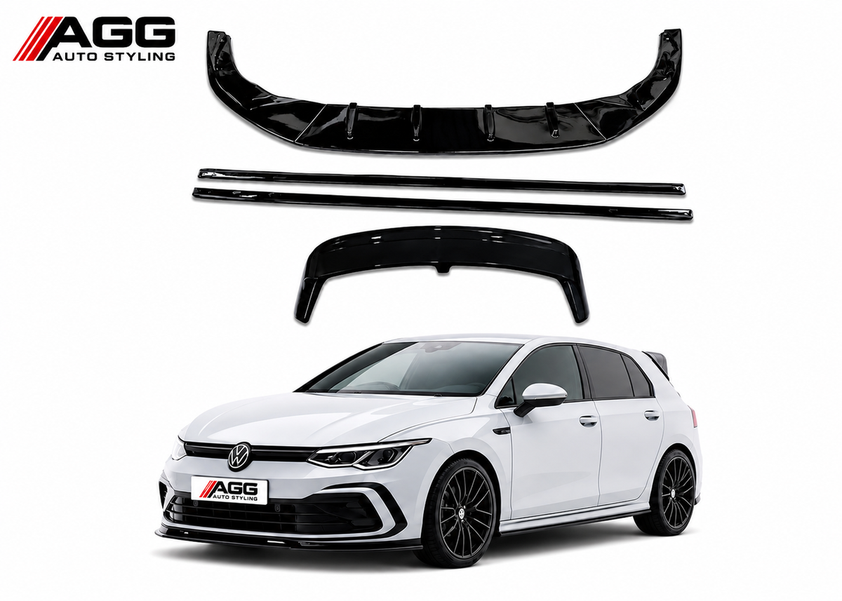 Volkswagen Golf Mk8 2020+ GTD GTI & R LINE Models Aero Bodykit Package - Gloss Black