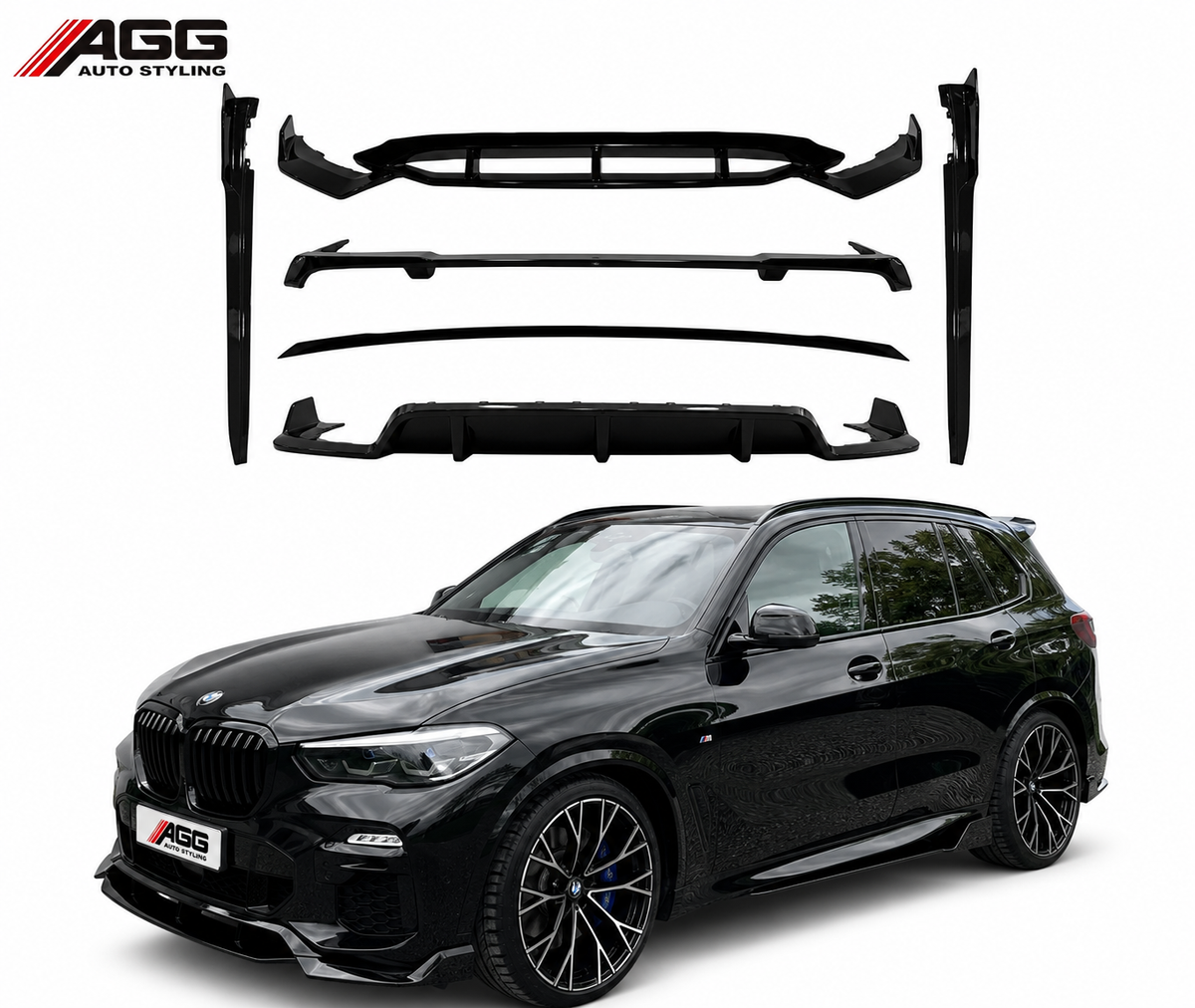 BMW X5 2018+ G05 Gloss Black Knight Aero Body Kit - Flick Style Spoiler