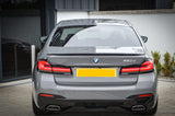 BMW 5 Series G30 LCI 2020+ Full Aero Body Lip Kit V2 style rear diffuser - Gloss Black