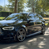 Audi A3 S-Line/S3 Sportback/saloon 4 Door only (8V) Facelift 2016-2019  Side Skirt Extensions - Gloss Black