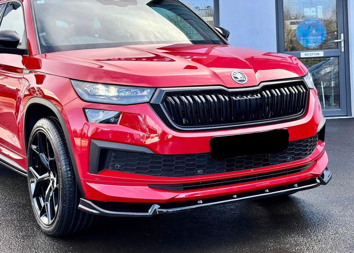Skoda Kodiaq Sportline Mk1 Facelift 2021-2023 Front Splitter - Gloss Black