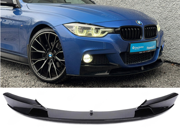 BMW 3 Series F30 F31 F35 M Sport M Performance Front Splitter - Gloss Black