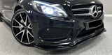Mercedes C Class W205/C43 AMG Sedan/Estate 2016-2018 Front Splitter - Gloss Black