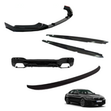 BMW 5 Series G30 Pre LCI 2017-2020 Full Aero Body Lip Kit V1 STYLE REAR DIFFUSER - Gloss Black